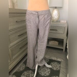 Chico's Gray Striped Wide Leg Pants